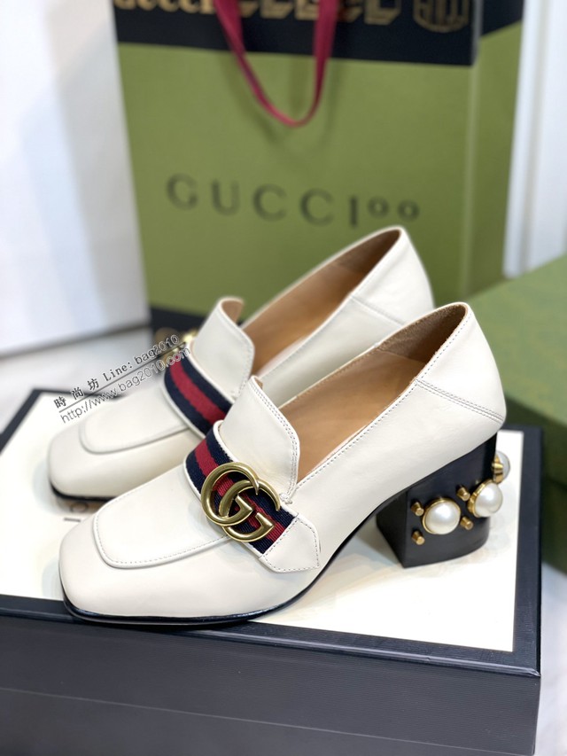 gucci古馳2022新色全新升級版本原版胎小牛皮女鞋單皮鞋 dx2907